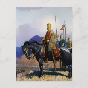 “King Edward Views the Battle” by NC Wyeth Postcard