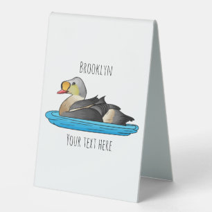 King eider bird cartoon illustration