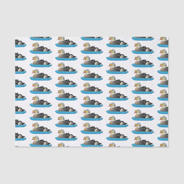 King eider bird cartoon illustration  tissue paper (Front)