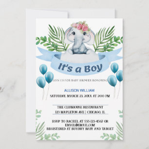 King Elephant Crown Prince Celebration Invitation