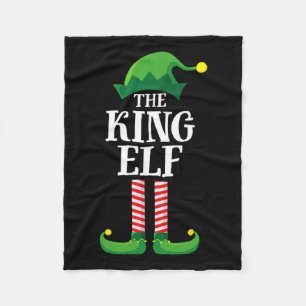 King Elf Matching Family Group Christmas Party Pyj Fleece Blanket