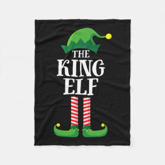 King Elf Matching Family Group Christmas Party Pyj Fleece Blanket