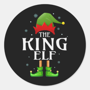King Elf Xmas Matching Family Group Christmas Gran Classic Round Sticker