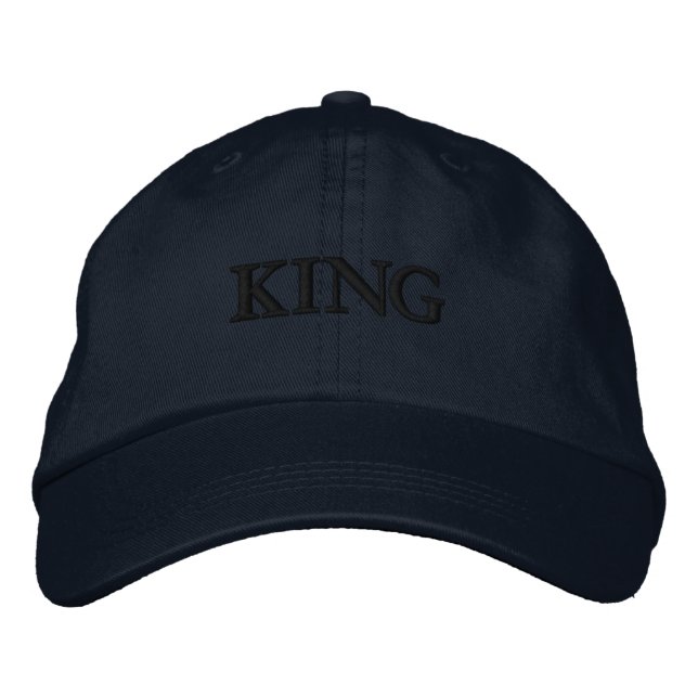 KING Embroidered-Hats Handsome Visor KING text Embroidered Hat (Front)