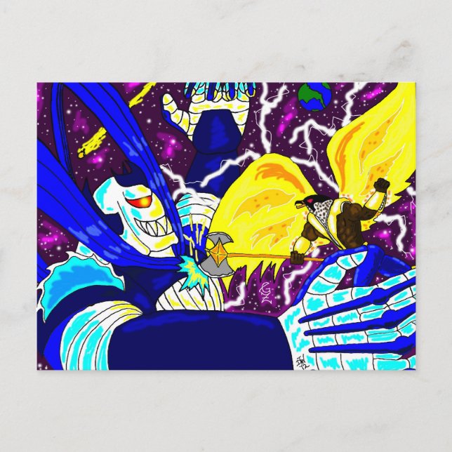 King Falcon vs Maniac postcard (Front)