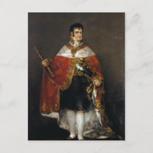 King Ferdinand VII of Spain in his robes of state, Postcard