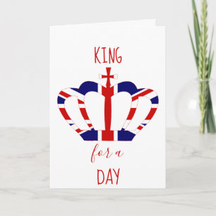 King for a Day Union Jack Crown Father's Day Card