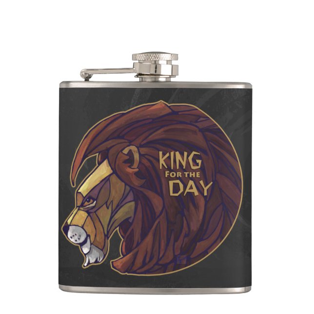 King for the Day Hip Flask (Front)