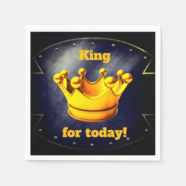 King for Today Paper Party Napkins (Front)