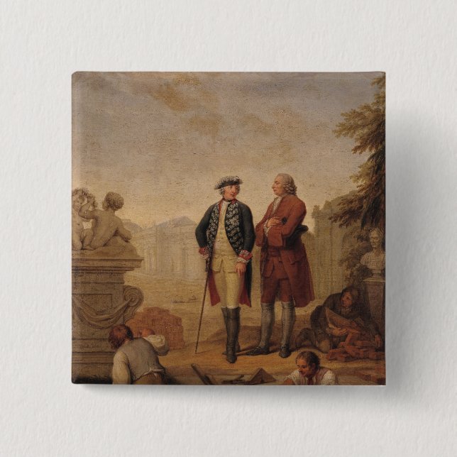 King Frederick II of Prussia 15 Cm Square Badge (Front)