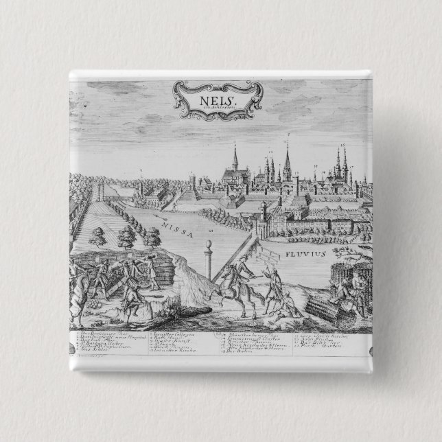 King Frederick II of Prussia 15 Cm Square Badge (Front)