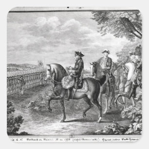 King Frederick II of Prussia  reviewing the Square Sticker