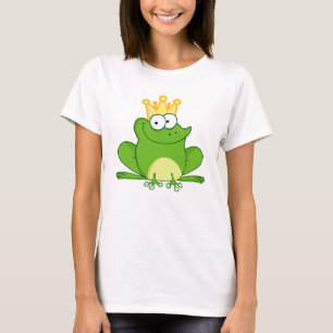King Frog Frogs Crown Green Cute Cartoon Animal T-Shirt