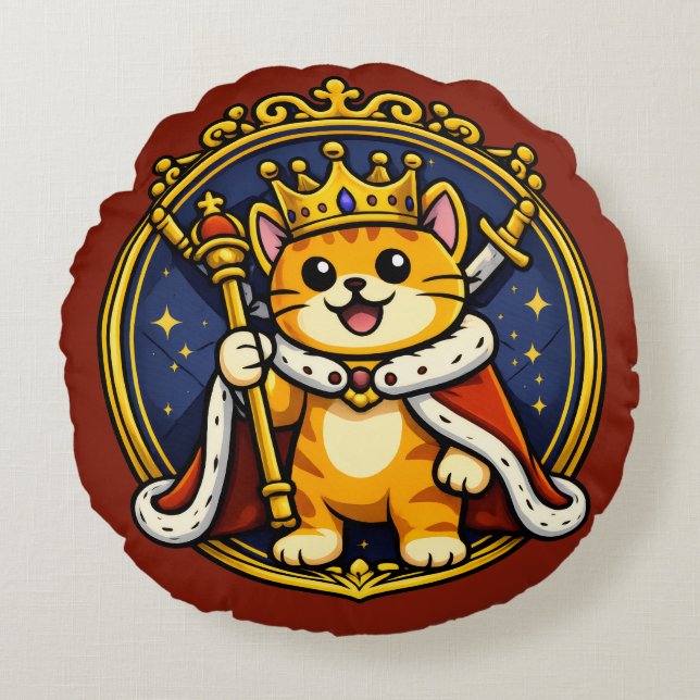 King George - Royal Whiskers Round Cushion (Front)