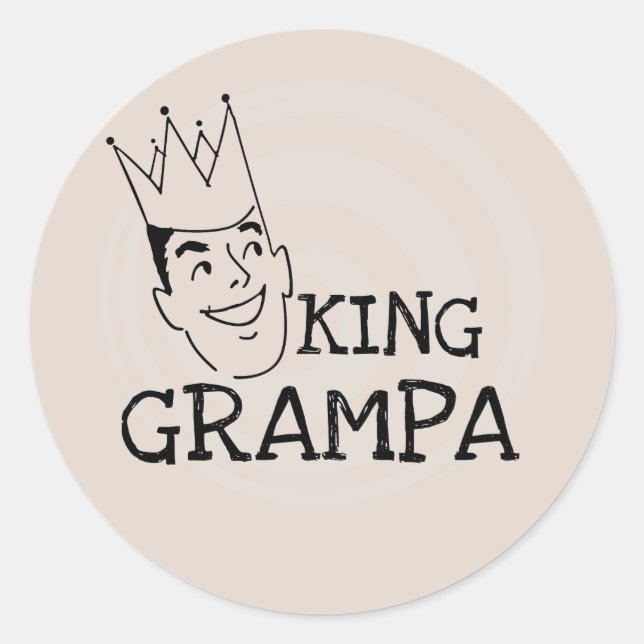 King Grampa T-shirts and Gifts Classic Round Sticker (Front)