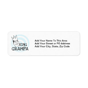 King Grampa T-shirts and Gifts Return Address Label