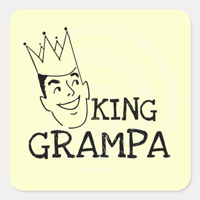 King Grampa T-shirts and Gifts Square Sticker (Front)