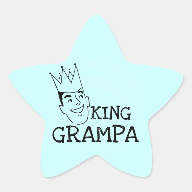 King Grampa T-shirts and Gifts Star Sticker (Front)