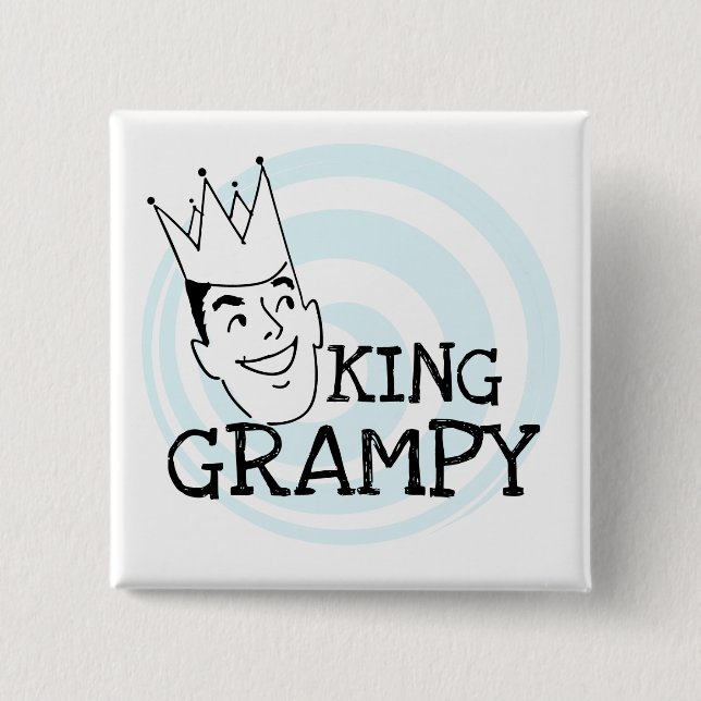 King Grampy Tshirts and Gifts 15 Cm Square Badge (Front)