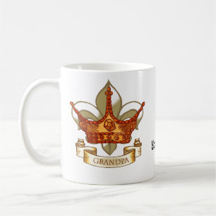 King GrandPa Crown Banner Beer Mug