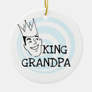 King Grandpa T-shirts and Gifts Ceramic Ornament