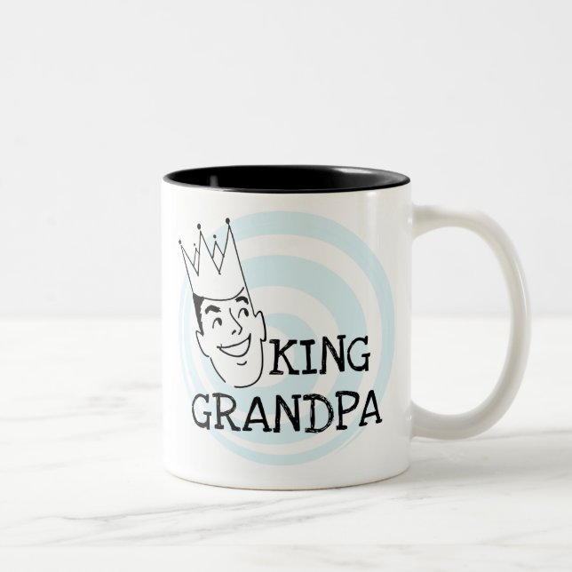 King Grandpa T-shirts and Gifts Two-Tone Coffee Mug (Right)
