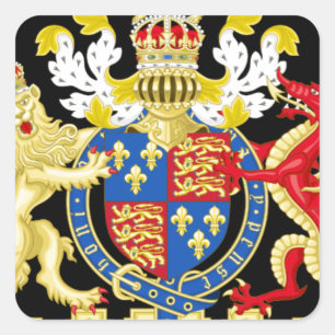 KING HENRY THE EIGHTH COAT OF ARMS SQUARE STICKER