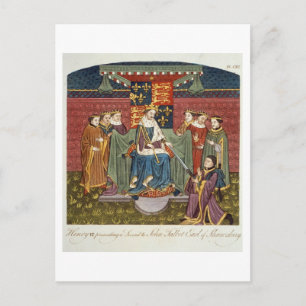 King Henry VI (1421-71) presenting a sword to John Postcard
