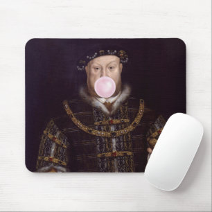 King Henry VIII Blowing Pink Bubble Gum Mouse Pad
