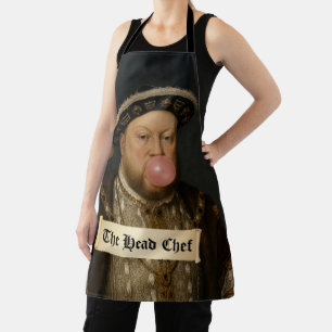 King Henry VIII Blowing Pink Bubble Gum No 2 Apron
