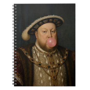 King Henry VIII Blowing Pink Bubble Gum No 2 Notebook