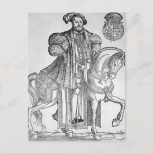 King Henry VIII on horseback Postcard
