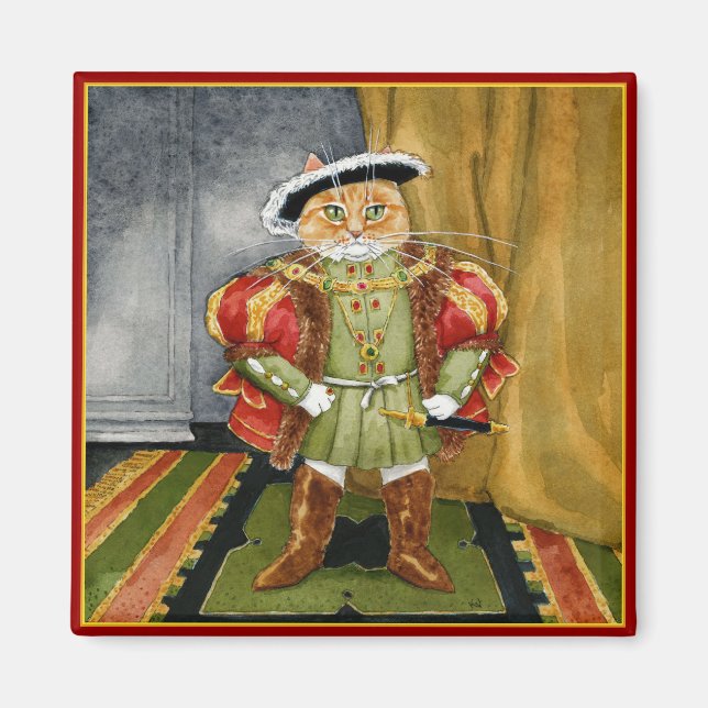 King Henry VIII royal cat magnet (Front)