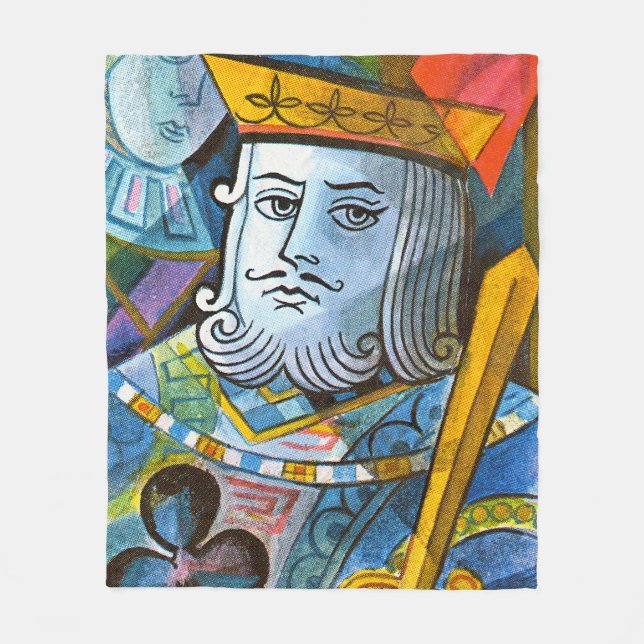 King Holding Sword stock illustration Fleece Blanket (Front)