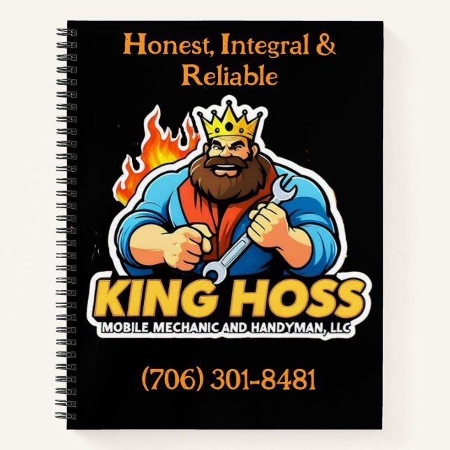 King Hoss Spiral Notebook (Front)