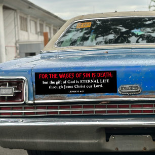 King James Bible Romans 6:23 Gospel Christian Bumper Sticker