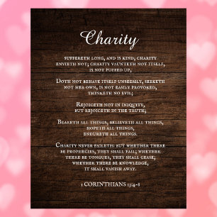 King James Bible Verse 1 Corinthians 13 Rustic Canvas Print