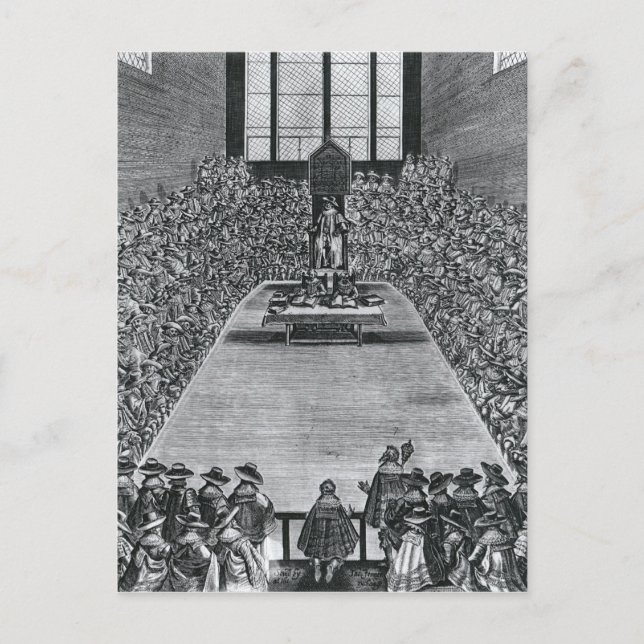 King James I  in the Houses of Parliament, 1624 Postcard (Front)