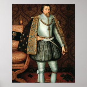 King James I of England (1566-1625) (oil on canvas Poster