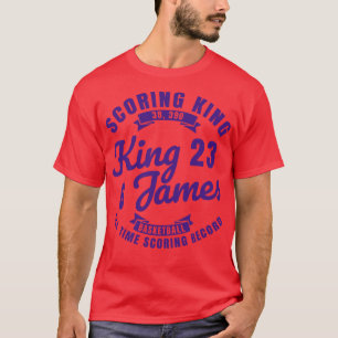 King James The Scoring King Basketball Purple Text T-Shirt