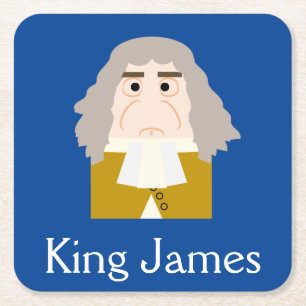King James VII (Scotland) and James II (England) Square Paper Coaster