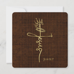KING JESUS Elegant Bronze Christian Christmas  Card