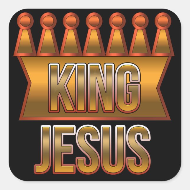 King Jesus Gold Crown Christian Stickers (Front)