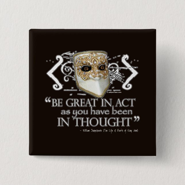 King John Quote 15 Cm Square Badge (Front)