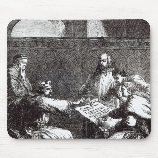 King John  refusing to sign Magna Charta Mouse Pad (Front)