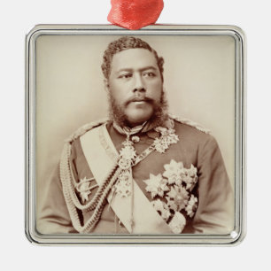 King Kalakaua (1836-91), late c19th (sepia photo) Metal Tree Decoration