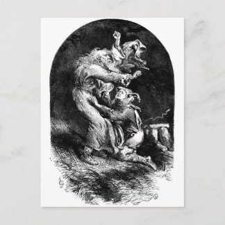 King Lear and Fool in a Storm Postcard