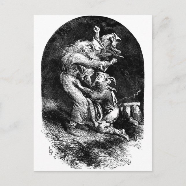 King Lear and Fool in a Storm Postcard (Front)