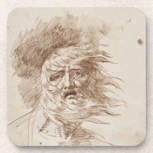 King Lear in the Storm (pen and bistre ink on pape Coaster