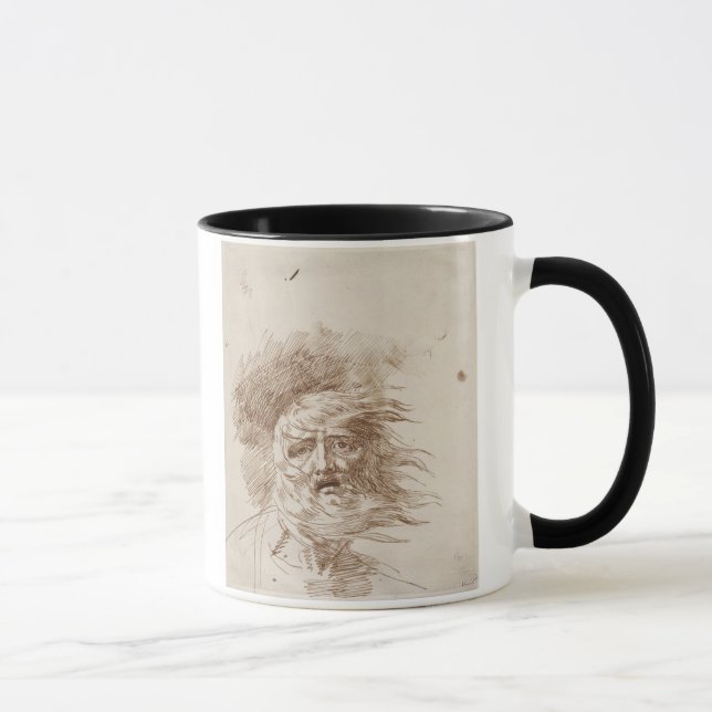 King Lear in the Storm (pen and bistre ink on pape Mug (Right)